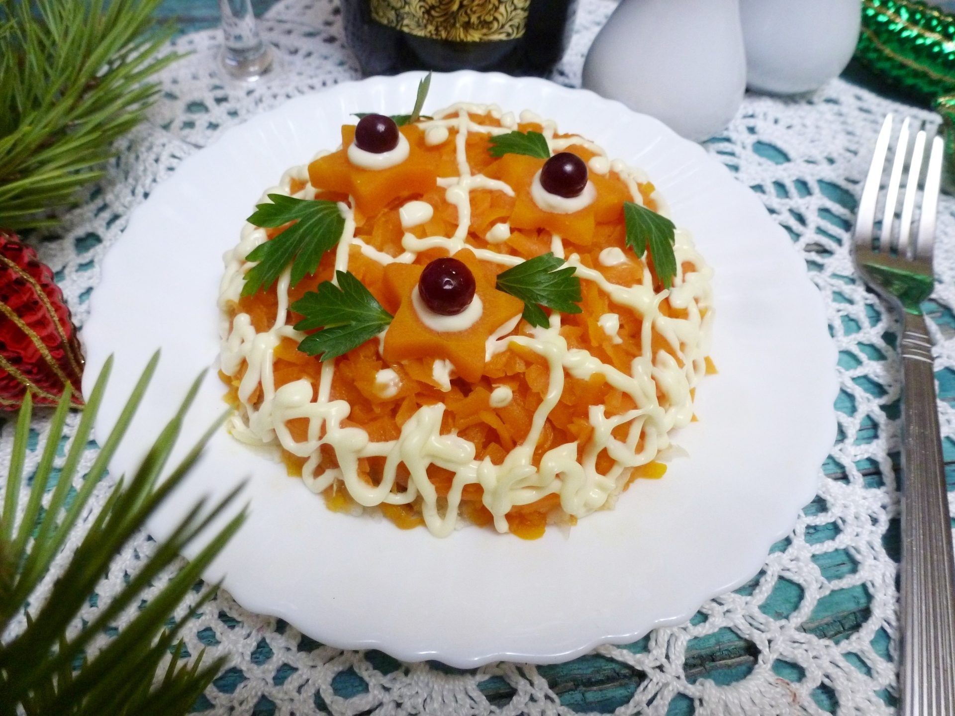 Салат с дайконом и курицей