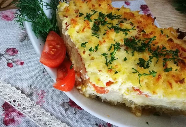 Запеканка с молоками луком и морковью