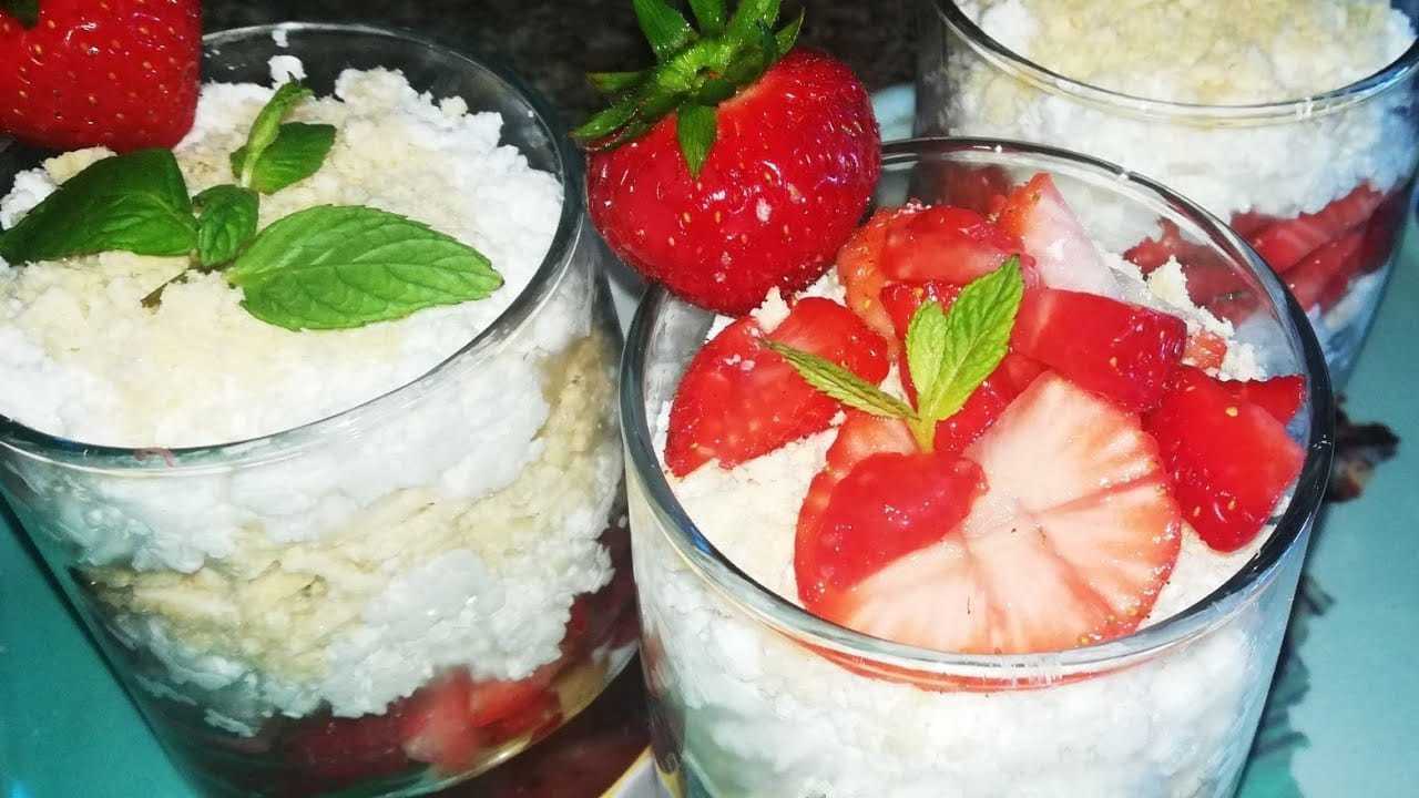 Очень вкусный десерт из клубники и творога – пошаговый фото рецепт