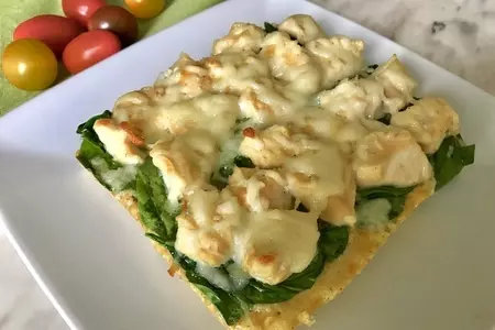 Запеканка со шпинатом, пшеном и курицей