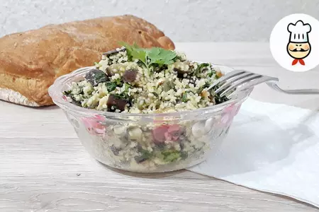 Салат  из баклажанов с кускусом