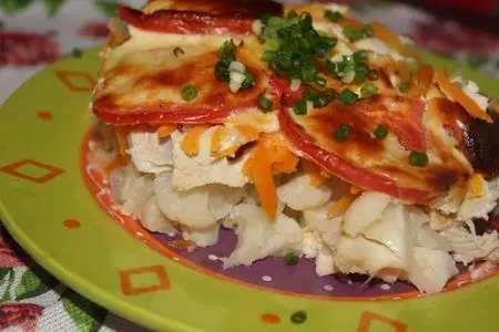 Диетическая запеканка из цветной капусты с курицей и творогом