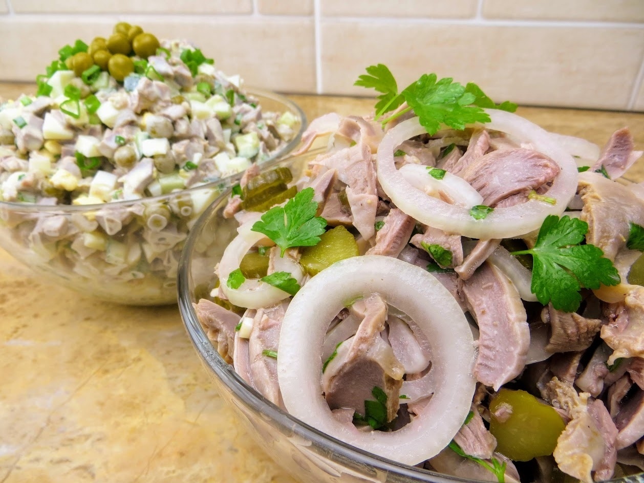 Салат из желудков индейки рецепты с фото