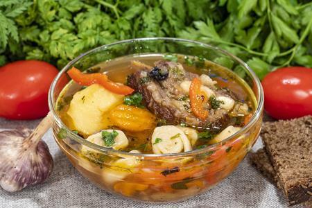 Суп-харчо из говядины, пошаговый рецепт на ккал, фото, ингредиенты - Oks