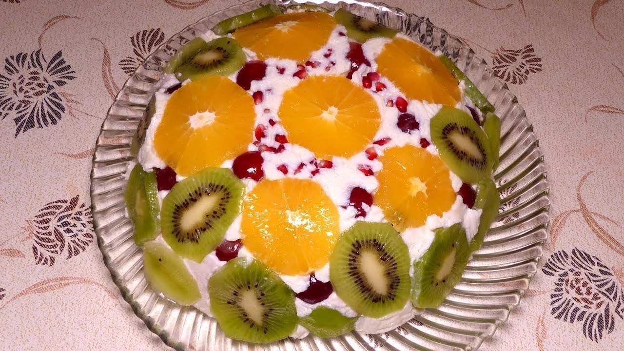 Творожно-желейный торт с фруктами – кулинарный рецепт