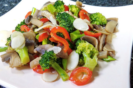 Фото к рецепту: Салат с грибами и брокколи