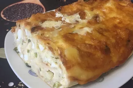 Пирог из лаваша с яйцом и луком