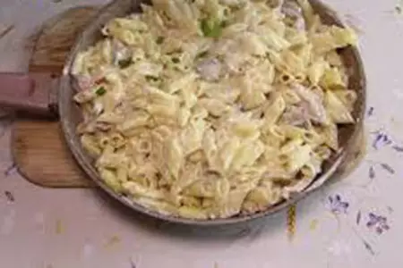 Макароны с курицей