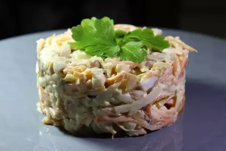 Салат с курицей и морковью по корейски