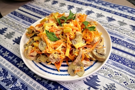 Салат с корейской морковью - пошаговый рецепт с фото на Готовим дома