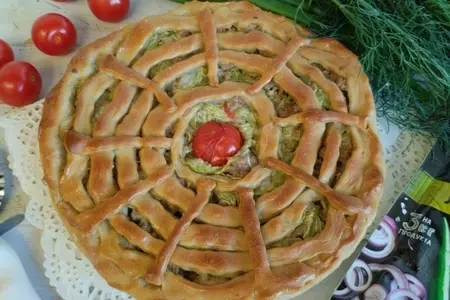 Пикантный пирог с курицей и кабачками с маринадом махеевъ #махеевъ