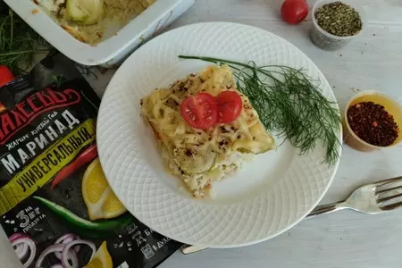 Запеканка с кабачками, творогом и курицей махеевъ #махеевъ