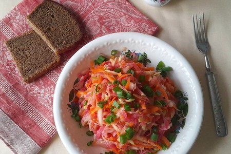 Фото к рецепту: Салат с редькой и морковью