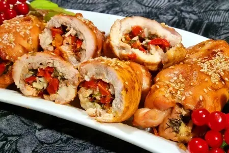 Куриные рулеты с начинкой