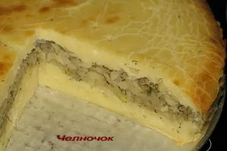 Фото к рецепту: Пирог картофельно-луково-укропный