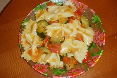 Макароны с кабачками цукинни