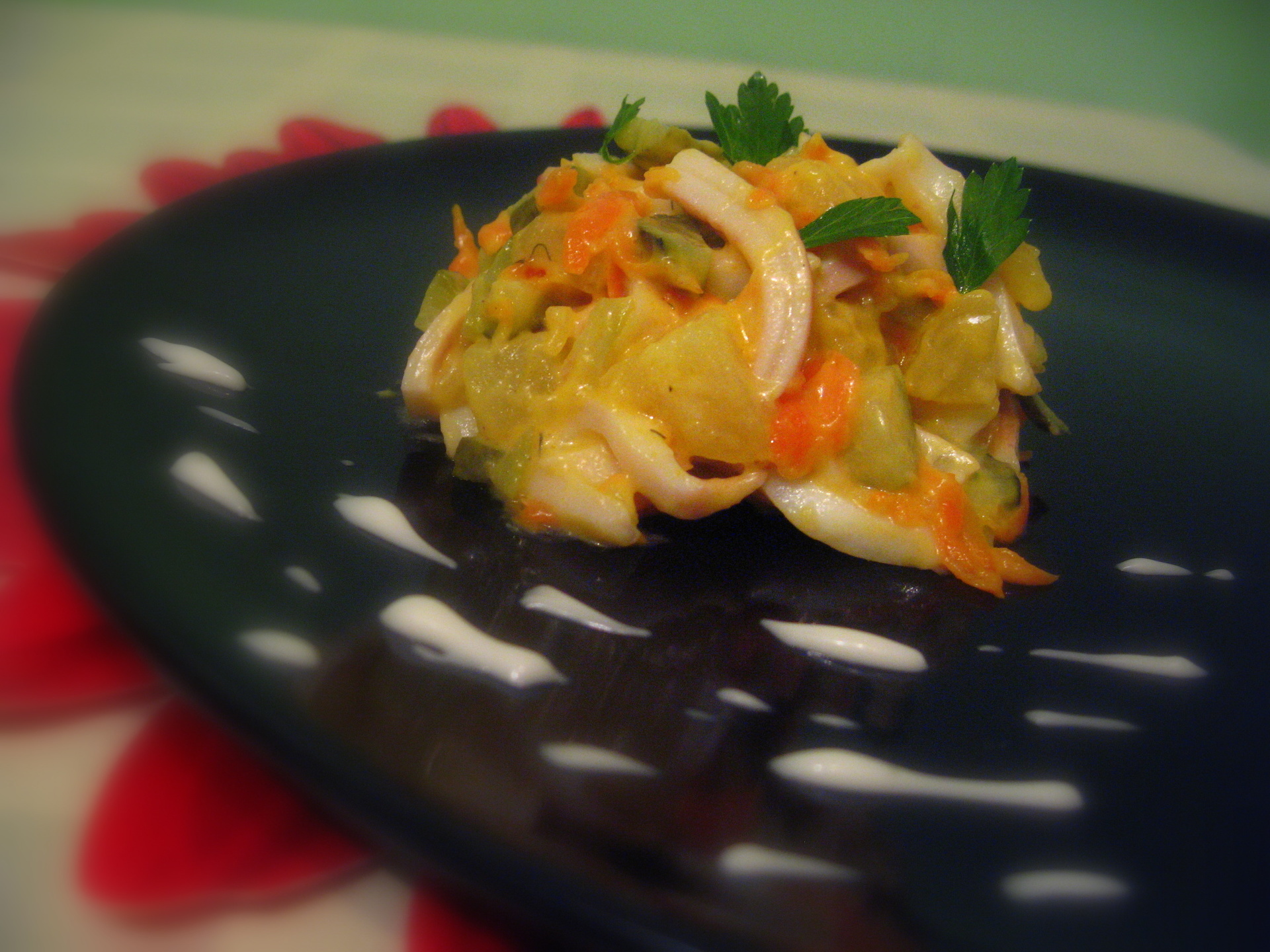 Постный салат с кальмарами - пошаговый рецепт с фото на Готовим дома