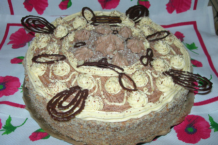 Фото к рецепту: Настоящий бисквитный торт с кремом "шарлотт "