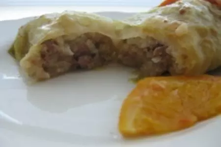 Голубцы  c куриной печёночкой на апельсине