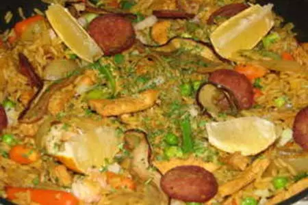 Паелла мясная c креветками