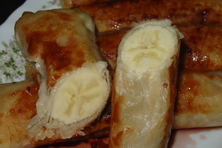 Жаренные бананы в тесте фило.