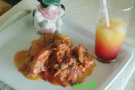 Tequila sunrise chicken, или восход солнца с текилой и курочкой