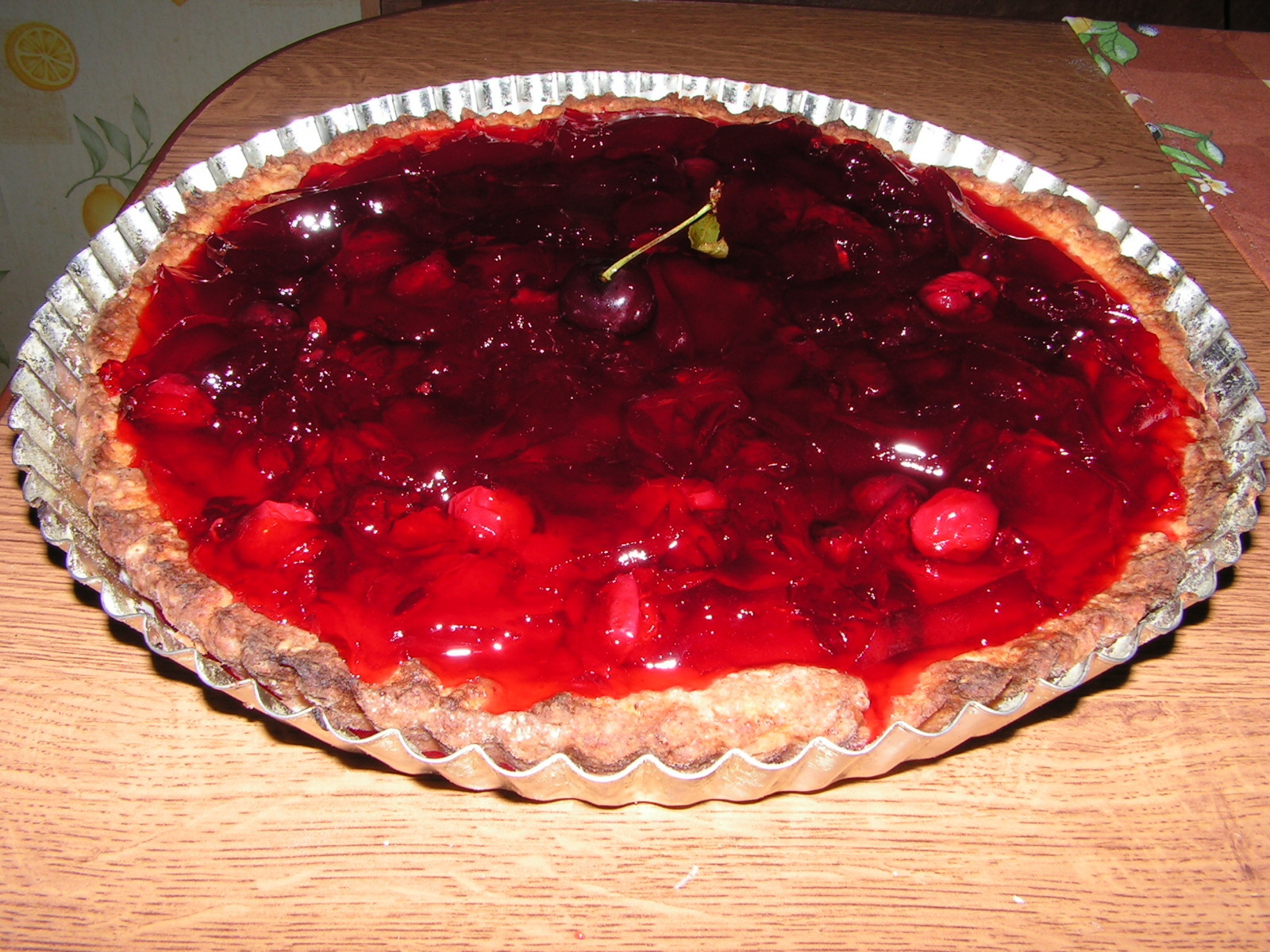 Пирог с творогом и ягодам в желе
