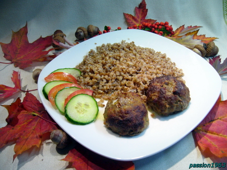 Мясные котлеты с гречкой - Пошаговый рецепт с фото. Вторые блюда. Блюда из гречки