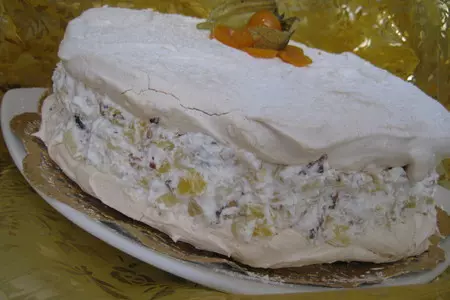 Фото к рецепту: Меренговый  торт-десерт "тропический" (tropical meringue)