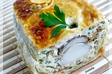 Суфле с белыми грибами и курицей «грибной оскар»